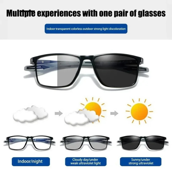 Unisex Photochromic Multifocal Glasses
